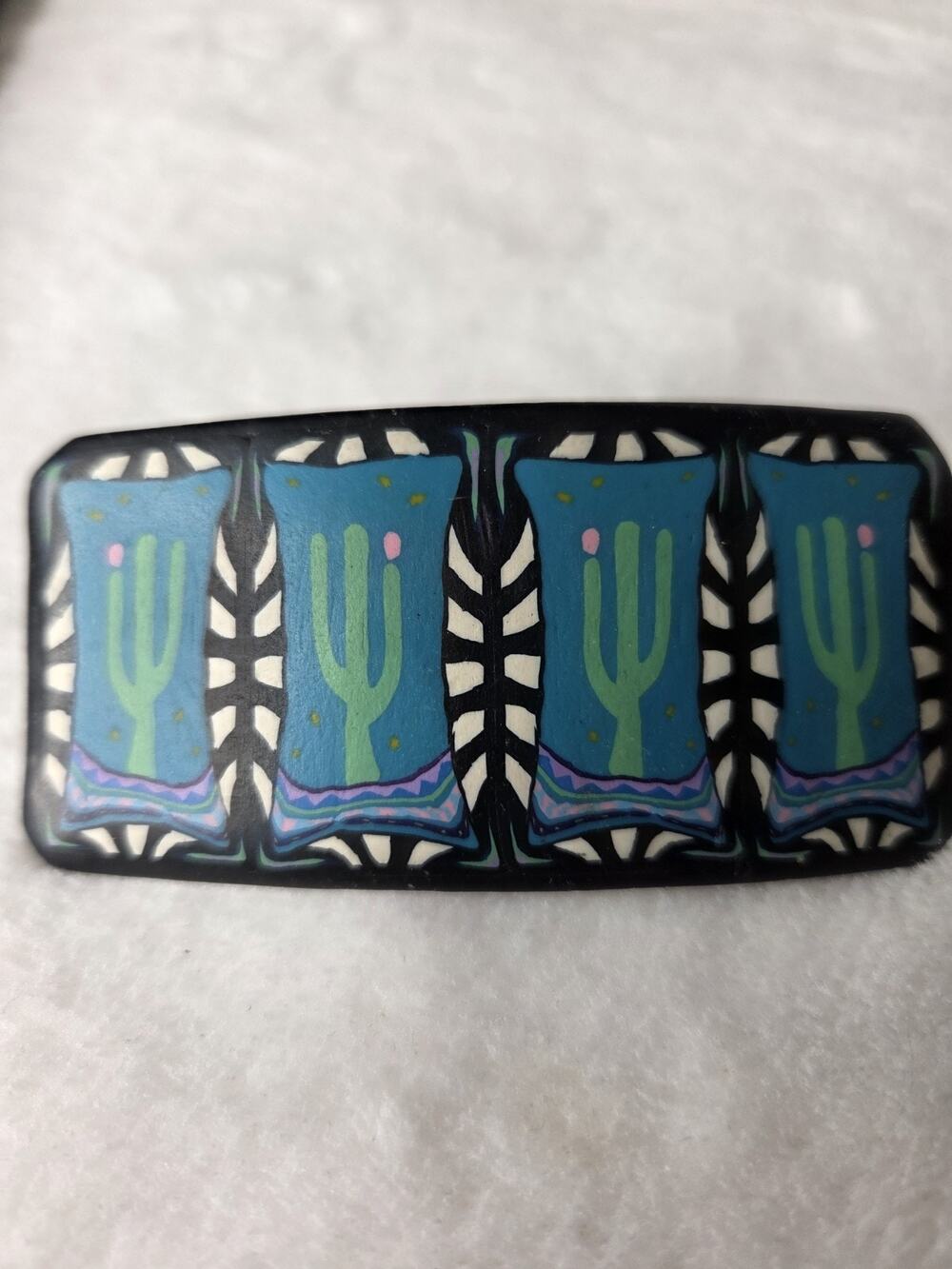 Vintage Hand Painted Hair Clip Made In France
